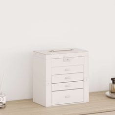 Vidaxl Jewellery Box 5-Layer z ogledalom zaklenljiv Bela