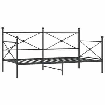 Vidaxl Dnevna postelja brez ležišča Black 100x190 cm Steel