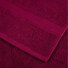 Vidaxl Komplet brisač iz bombaža 6-delni SOLUND bordo 600 gsm
