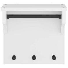 Vidaxl Stenski obešalnik za plašče SANDNES bela 43x30x42 cm les bor