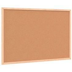 Vidaxl Tabla iz plute z okvirjem iz masivnega borovega lesa 60x40 cm