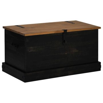 Vidaxl Skrinja za shranjevanje HALDEN črna 91x48x47cm Masivni les, bor