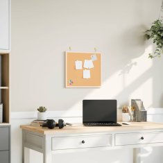 Vidaxl Tabla iz plute z okvirjem iz masivnega borovega lesa 40x40 cm