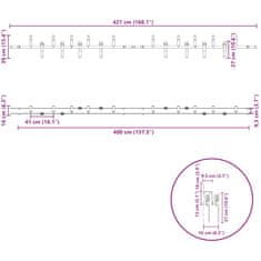 Vidaxl Komplet opreme za drsna vrata 427 cm jeklo črne barve