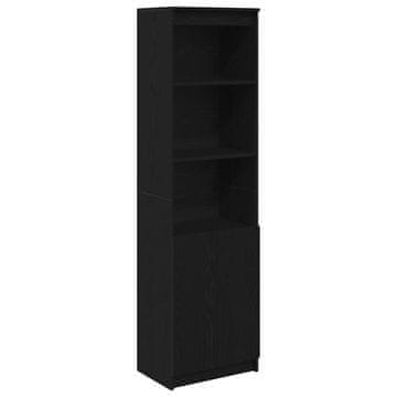 Vidaxl Visoka omara črni hrast 50x35x180 cm inženirski les