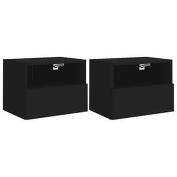 Vidaxl Stenske TV omarice 2 kosa črne 40x30x30 cm inženirski les