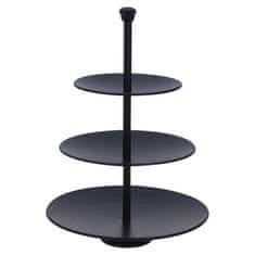 Vidaxl 3-nadstropno servirno stojalo 36,5 cm mat črno