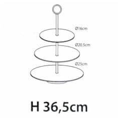 Vidaxl 3-nadstropno servirno stojalo 36,5 cm mat črno