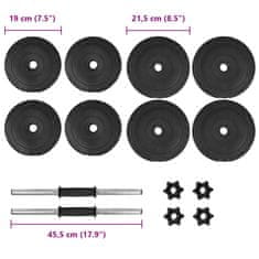 Vidaxl 14 delni komplet uteži 20 kg