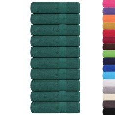 Vidaxl Kopalne brisače 10 kos zelena 100x150 cm 360 g/m² 100% bombaž