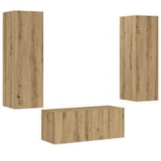 Vidaxl 3 kosi stenske TV omarice Artisan Oak Engineered Wood