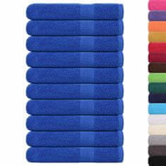 Vidaxl Brisače 10 kos modra 100x200 cm 360 g/m² 100% bombaž