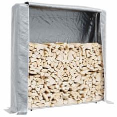 Vidaxl Stojalo za drva z dežnim pokrovom 150x25x150 cm Pocinkano jeklo
