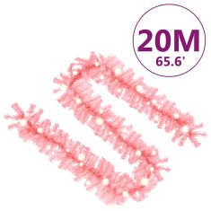 Vidaxl Božična girlanda z LED lučkami 20 m roza