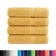 Vidaxl Premium kopalne brisače SOLUND 4 kosi zlata 100x150 cm 600 gsm