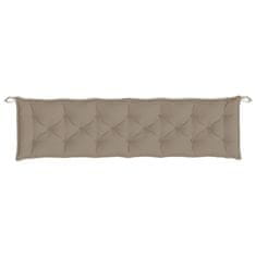Vidaxl Blazina za vrtno klop taupe 200x50x7 cm oxford tkanina
