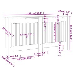 Vidaxl Pokrov za radiator 152x19x81,5 cm MDF