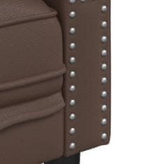 Vidaxl Komplet Chesterfield kavčev 2-delna rjavo umetno usnje