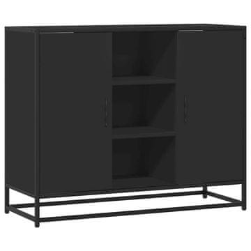 Vidaxl Komoda črna 92x35x76 cm inženirski les