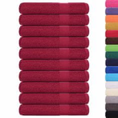 Vidaxl Brisače 10 kos bordo 100x200 cm 360 g/m² 100% bombaž