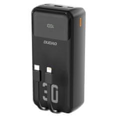 DUDAO K15MAX Power Bank 30000mAh USB / USB-C / Lightning + vstavané káble 22.5W, črna