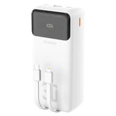 DUDAO K15MAX Power Bank 30000mAh USB / USB-C / Lightning + vstavané káble 22.5W, belo