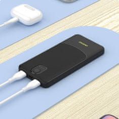 DUDAO K10 Power Bank 10000mAh 2x USB / USB-C 2.4A 12W, belo