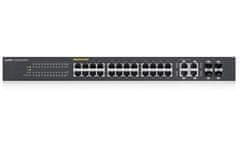 Zyxel GS1920-24HPv2 28-portno gigabitno stikalo PoE za spletno upravljanje, 24x gigabitni RJ45, 4x gigabitni RJ45/SFP, 802.3at, 375W za PoE