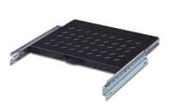 Digitus 1U izvlečna polica za police globine 600 mm, 40x485x368 mm, do 25 kg, črna (RAL 9005)