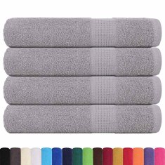 Vidaxl Brisače za savno 4 kos siva 80x200 cm 360 g/m² 100% bombaž