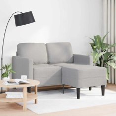 Vidaxl 2-sedežni kavč z ležiščem v obliki črke L 125 cm tkanina