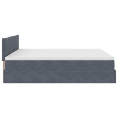 Vidaxl Otomanski posteljni okvir z vzmetnico temno siv 180x200cm žamet