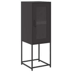 Vidaxl Komoda črna 36x39x107 cm hladno valjano jeklo