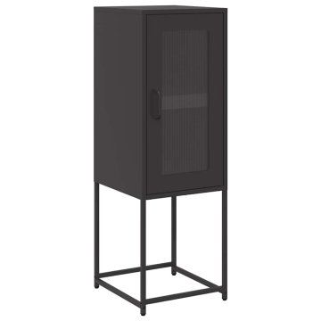 Vidaxl Komoda črna 36x39x107 cm hladno valjano jeklo