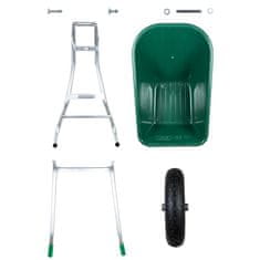 Vidaxl Kolesarska samokolnica zelena 90 L 150 kg Pocinkano
