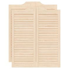 Vidaxl Swing Doors Louvred Design 2 para masivni les borovega lesa