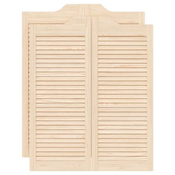 Vidaxl Swing Doors Louvred Design 2 para masivni les borovega lesa
