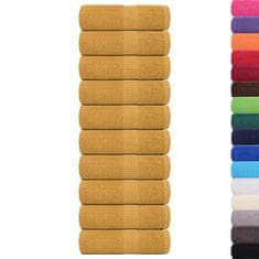 Vidaxl Brisače 10 kos zlata 30x30 cm 360 g/m² 100% bombaž