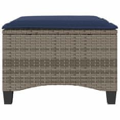 Vidaxl Vrtni stolčki z blazinami 2 kosa Grey 55x55x36 cm Poly Rattan