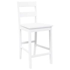 Vidaxl Bar Stools 2 kosa bele masivne lesene gume