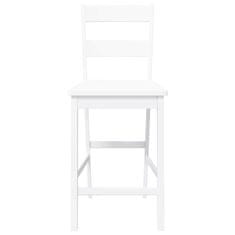 Vidaxl Bar Stools 2 kosa bele masivne lesene gume