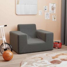 Vidaxl Otroški kavč antracit mehak pliš