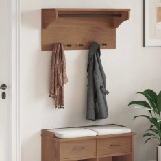 Vidaxl Stenski obešalnik za plašče SANDNES 87x30x42 cm les borovega