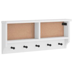 Vidaxl Stenski obešalnik za plašče SANDNES bela 87x12x35 cm les bor