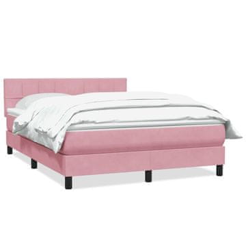 Vidaxl Box spring postelja z vzmetnico roza 160x210 cm žamet