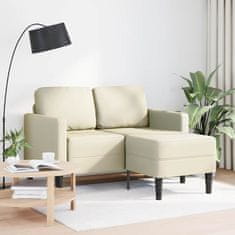 Vidaxl 2-sedežni kavč z ležiščem v obliki črke L, kremast 125 cm