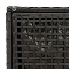 Vidaxl Vrtni stolčki z blazinami 2 kosa Črna 40x40x43 cm Poly Rattan