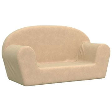 Vidaxl Otroški dvosed krem mehak pliš