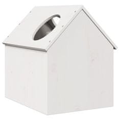 Vidaxl Hiša za mačke Bela 41x50x50 cm masivni les borovega lesa