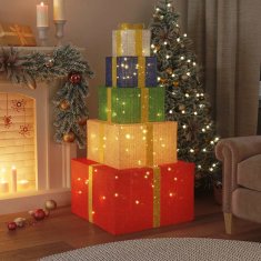 Vidaxl Božična dekoracija Darilna škatla 250 LEDs Warm White